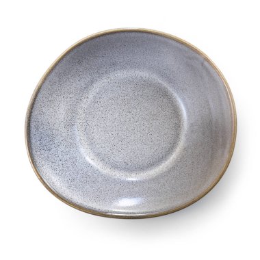 Boş Stoneware Çanak Üst Görünümü Beyaz İzole