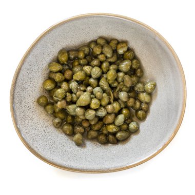 Stoneware Bowl Top View Bebek Capers Beyaz Izole