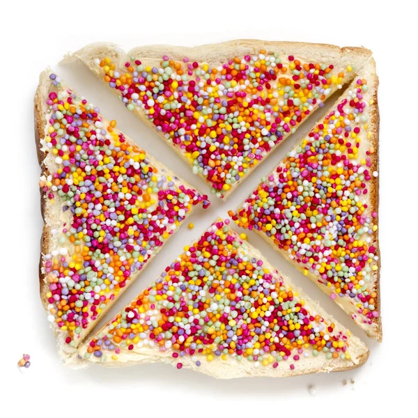 Fairy Bread Top View Isolated — Stock Photo, Image