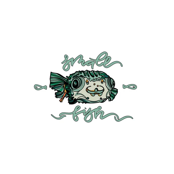 Ilustração do vetor de peixe verde. — Vetor de Stock