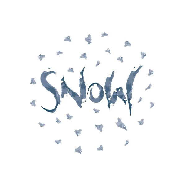 Snow. Hand drawn calligraphy. — Stock Vector