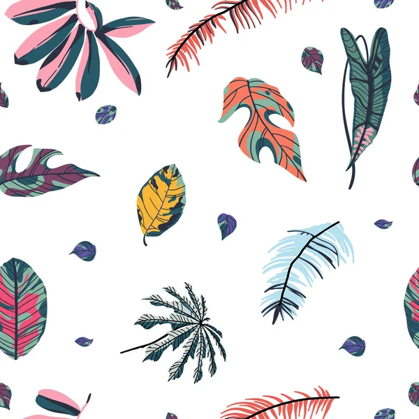 Feuilles de palmier tropical motif sans couture . — Image vectorielle