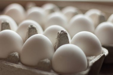  Beyaz taze tavuk yumurta yakın çekim ve kaset