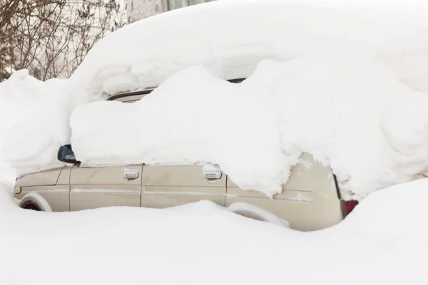 Macchina Stata Innevata Una Bufera Neve — Foto Stock