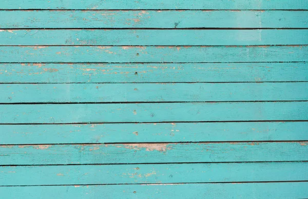 Fond en bois, vieux mur en bois, peint en bleu, avec fentes et clous — Photo