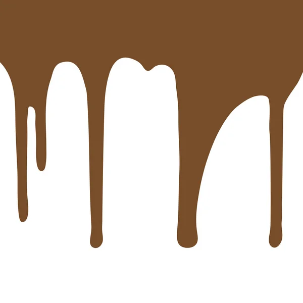 Derretimiento Chocolate Goteando Sobre Fondo Blanco Ilustración Vectorial — Vector de stock