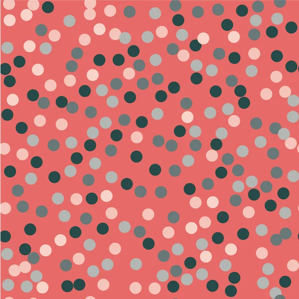 Polka Dot Sem Costura Padrão Ilustração Vetorial Coral Vivo — Vetor de Stock