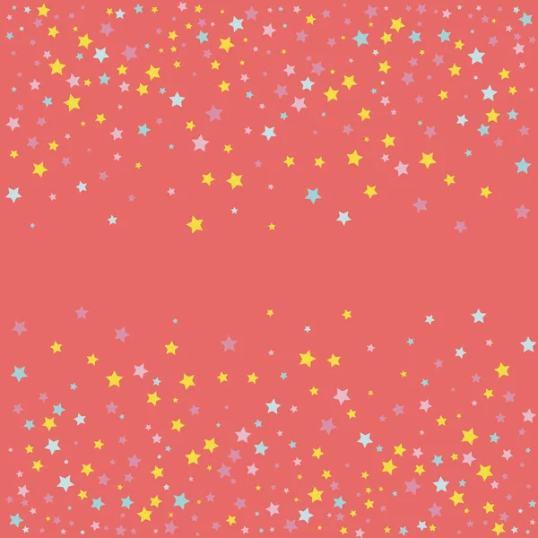 Living Coral Background Falling Stars Vector Illustration Royalty Free Stock Illustrations