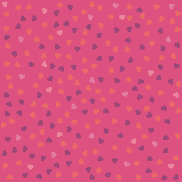 Розовый Бесшовный Рисунок Живыми Коралловыми Фиолетовыми Сердцами — стоковый вектор