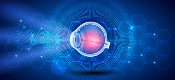 Anatomia Dos Olhos Humanos Com Base Científica Azul — Vetor de Stock