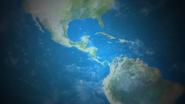 Vue de l'Amérique centrale sur une carte du monde — Photo