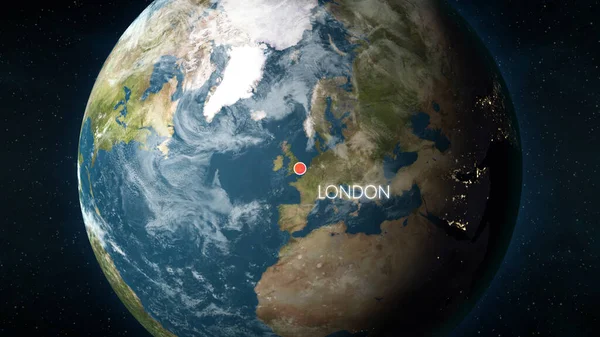 Ilustração Retratando Localização Londres Reino Unido Globo Visto Espaço — Fotografia de Stock