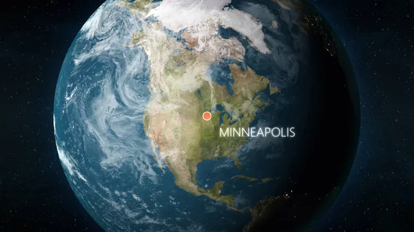 Amerika Birleşik Devletleri Ndeki Minneapolis Minnesota Nın Uzaydan Görülen Bir — Stok fotoğraf
