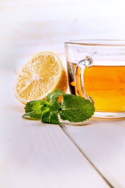 Çay nane ve limon ahşap tablo. 