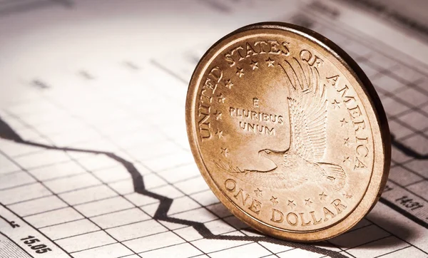 Un dollaro sul grafico — Foto Stock