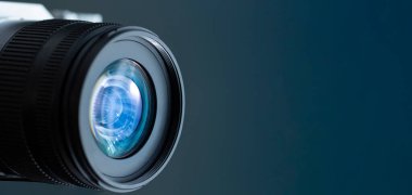 Yansıma yakın çekim profesyonel fotoğraf merceği