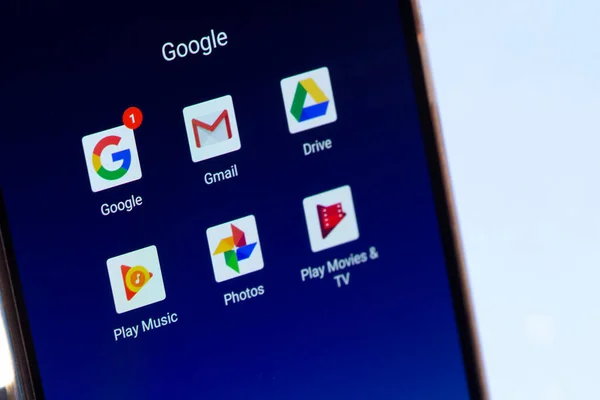 Ikona Aplikacji Google Ekranie Smartfona Bliska Belgorod Rosja Czerwiec 2020 — Zdjęcie stockowe