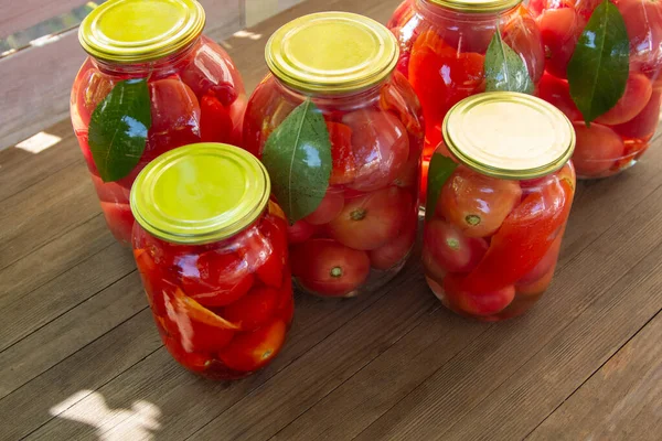 Préserve Les Légumes Verre Sur Fond Bois Les Aliments Fermentés — Photo