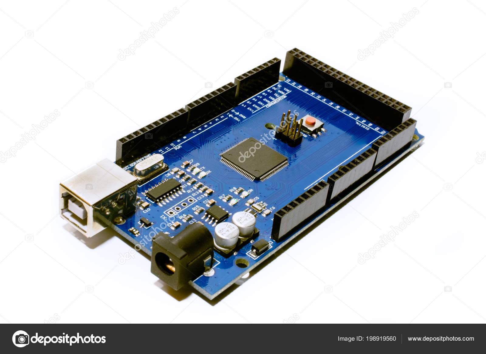 Arduino Mega Isolated White Background Close — Stock Photo © ferion ...