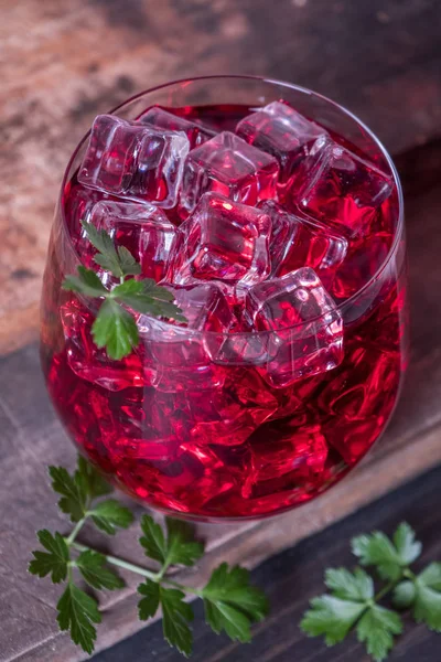 Cold Pomegranate Juice Glass Ice — Stock Photo, Image