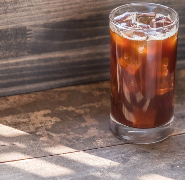 Iced Coffee Wooden Background — Stock Photo, Image