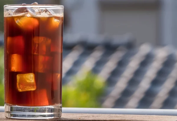 Iced Coffee Wooden Background — Stock Photo, Image