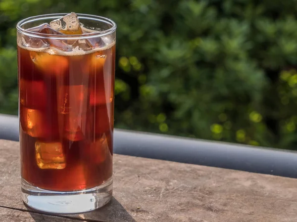 Iced Coffee Wooden Background — Stock Photo, Image