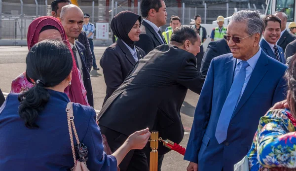 Malezya Başbakanı Tun Mahathir Mohamad Haneda Uluslararası Havaalanı, Tokyo, Japonya