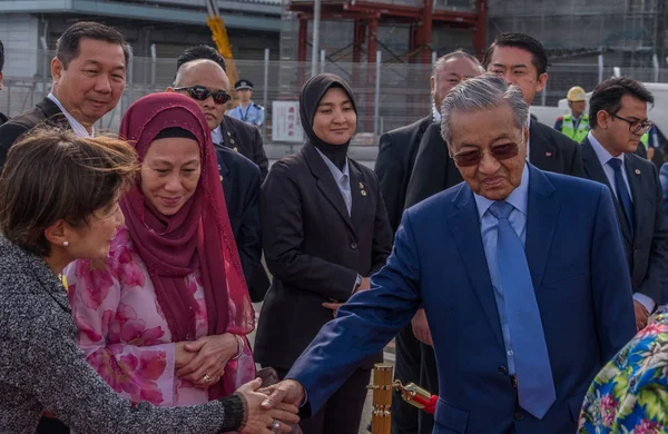 Malezya Başbakanı Tun Mahathir Mohamad Haneda Uluslararası Havaalanı, Tokyo, Japonya