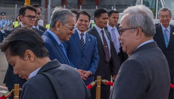 Malezya Başbakanı Tun Mahathir Mohamad Haneda Uluslararası Havaalanı, Tokyo, Japonya