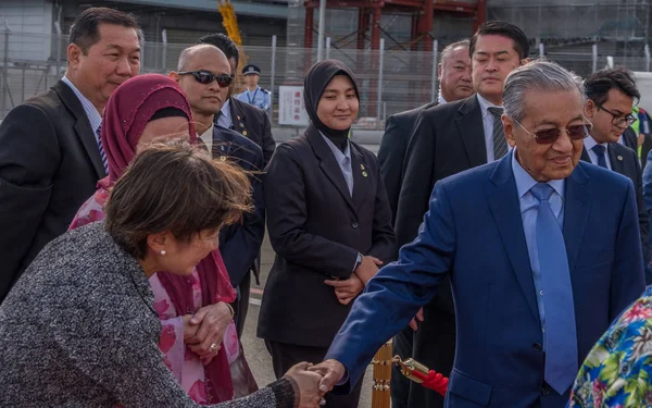 Malezya Başbakanı Tun Mahathir Mohamad Haneda Uluslararası Havaalanı, Tokyo, Japonya