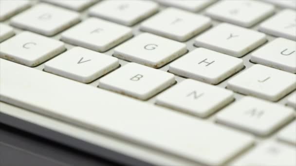 White Modern Keyboard Close — Stock Video