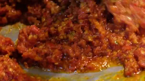 Fritar Saboroso Misturado Chili — Vídeo de Stock
