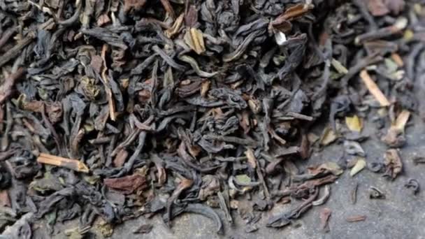 Ξηρό Τσάι Darjeeling Φύλλα — Αρχείο Βίντεο
