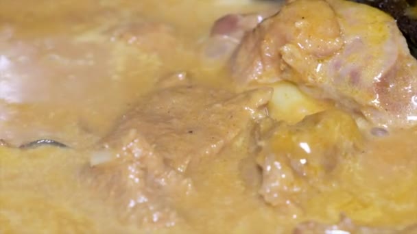 Zelfgemaakte Koken Rundvlees Curry — Stockvideo