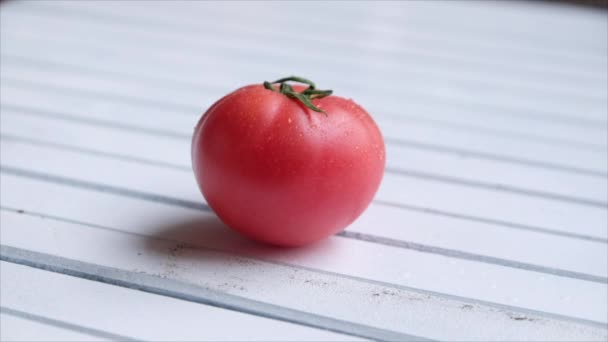 Dojrzałe Pomidory Kropelek Wody — Wideo stockowe