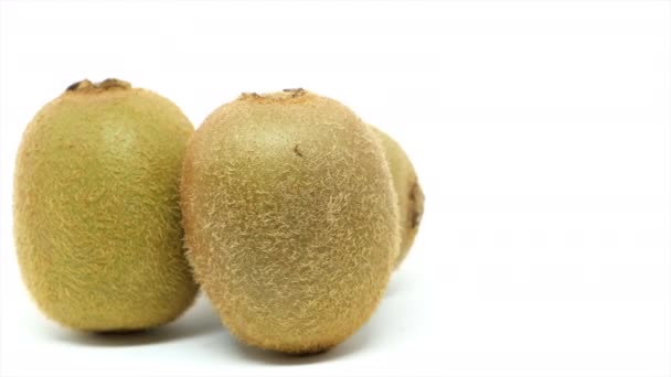 Świeże Owoce Kiwi Białym Tle — Wideo stockowe