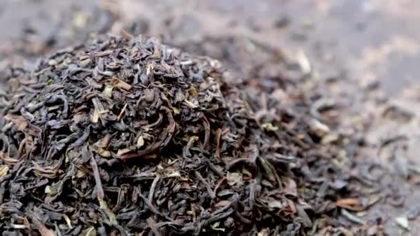 Darjeeling Trockene Teeblätter — Stockvideo