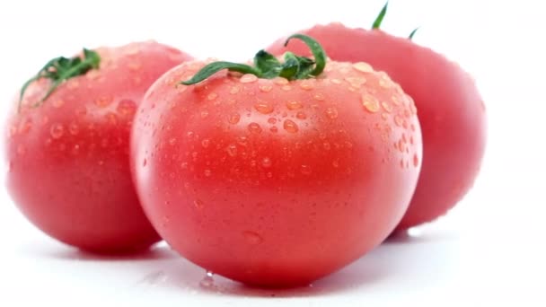 成熟的西红柿与水滴 — 图库视频影像