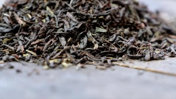 Darjeeling Suché Čajové Listy — Stock video