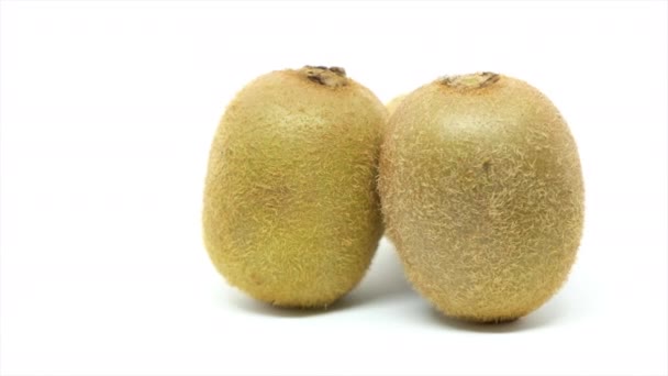 Färsk Kiwi Frukt Vit Bakgrund — Stockvideo