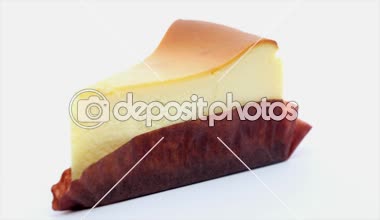 Tatlı peynir pasta beyaz arka plan üzerinde