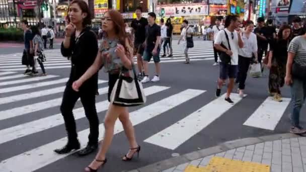 Tokyo Japan Iunie 2018 Turiști Localnici Care Traversează Strada Kabukicho — Videoclip de stoc