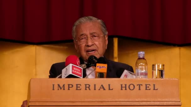 Tokio Japan Juni 2018 Maleise Eerste Minister Tun Mahathir Mohamad — Stockvideo