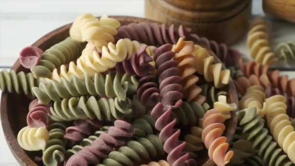 Kolorowy Makaron Fusilli — Wideo stockowe