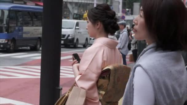 Tokyo Japan Juni 2018 Menschen Auf Der Straße Shibuya — Stockvideo