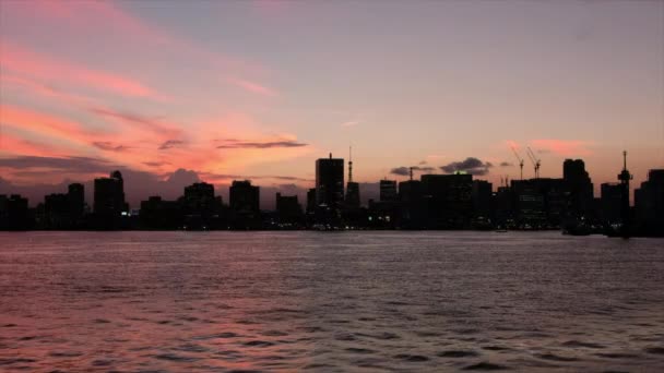 Vue Panoramique Paysage Urbain Tokyo Coucher Soleil — Video