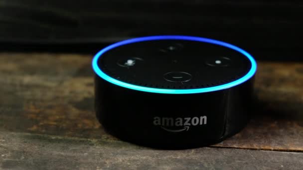 Токіо Японія Липня 2018 Amazon Відлуння Точка Alexa Віртуального Помічника — стокове відео