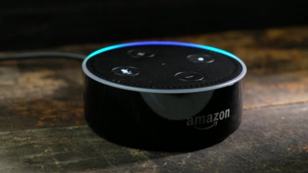 Токіо Японія Липня 2018 Amazon Відлуння Точка Alexa Віртуального Помічника — стокове відео