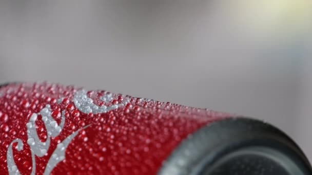 Coca Cola Pode Beber Tábua Madeira — Vídeo de Stock